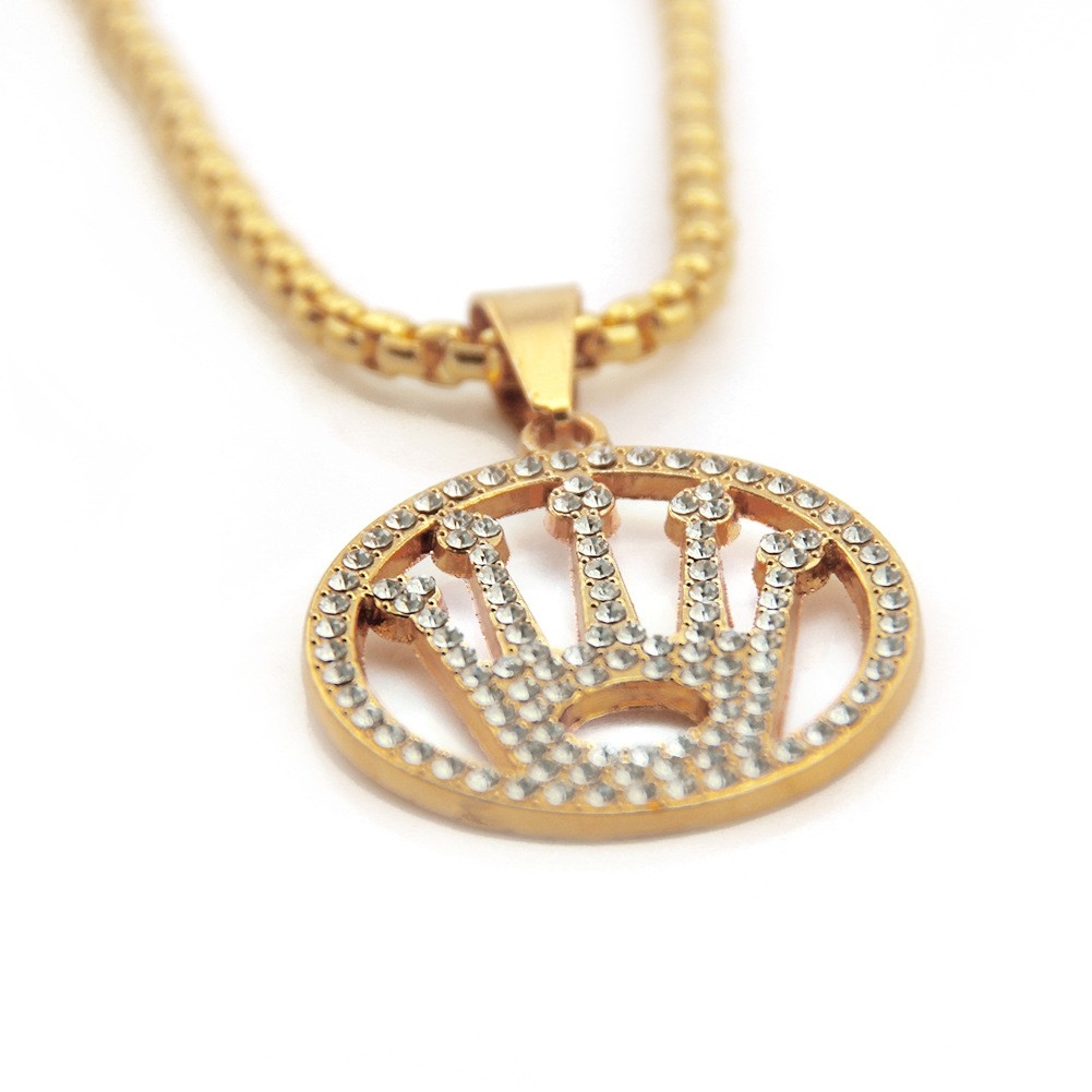 Crown Pendant Necklace - Hip Hop Royalty Jewelry