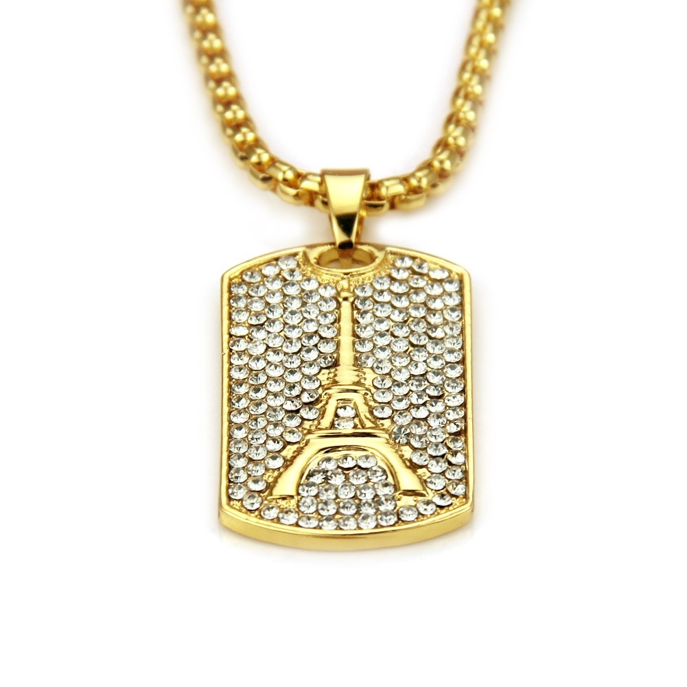 Tower Dog Tag Necklace - Urban Hip Hop Jewelry