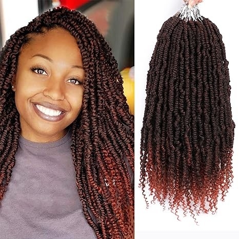 MRTRA&#039;S HAIR Bomb Twist Crochet Hair 14 Inch 6 Packs Passion Twist Hair Spring Kinky Twist Crochet Hair Pre Looped Pre Twisted Synthetic Crochet Hair for Black Women (1B)