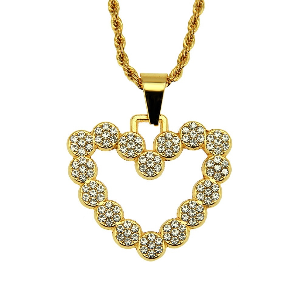 Heart Pendant Necklace - Romantic Hip Hop Jewelry