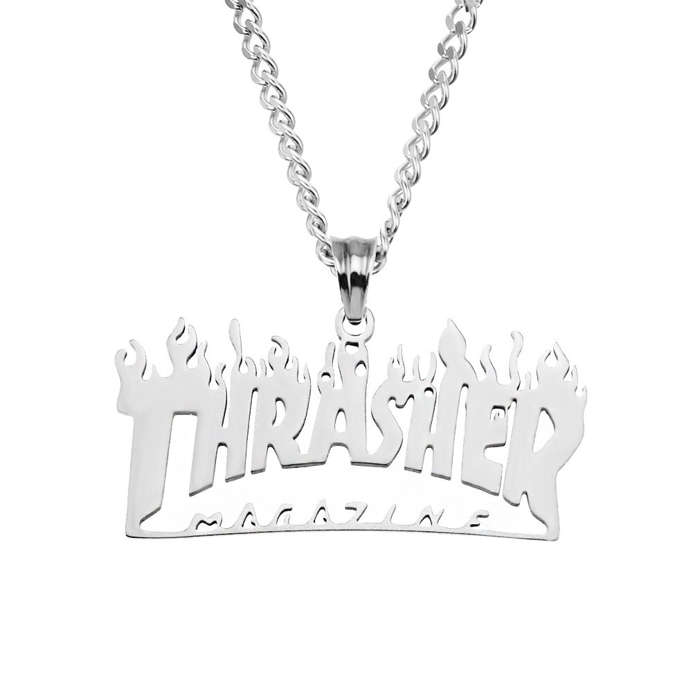 Lava Letter Pendant Necklace - Fiery Hip Hop Jewelry