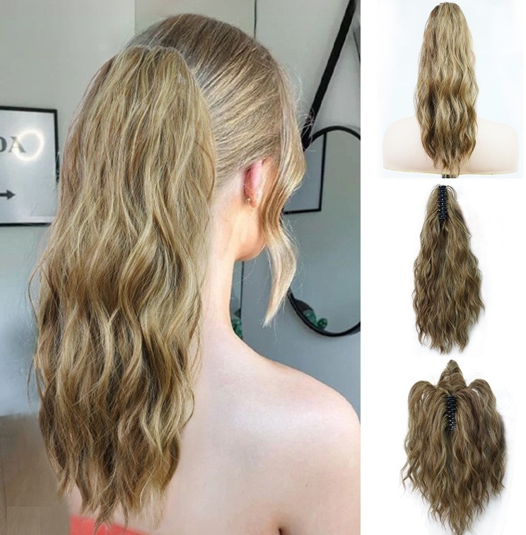 New Cross-border European and American Foreign Trade Amazon Synthetic Transformable Short Curly Claw Clip Ponytail