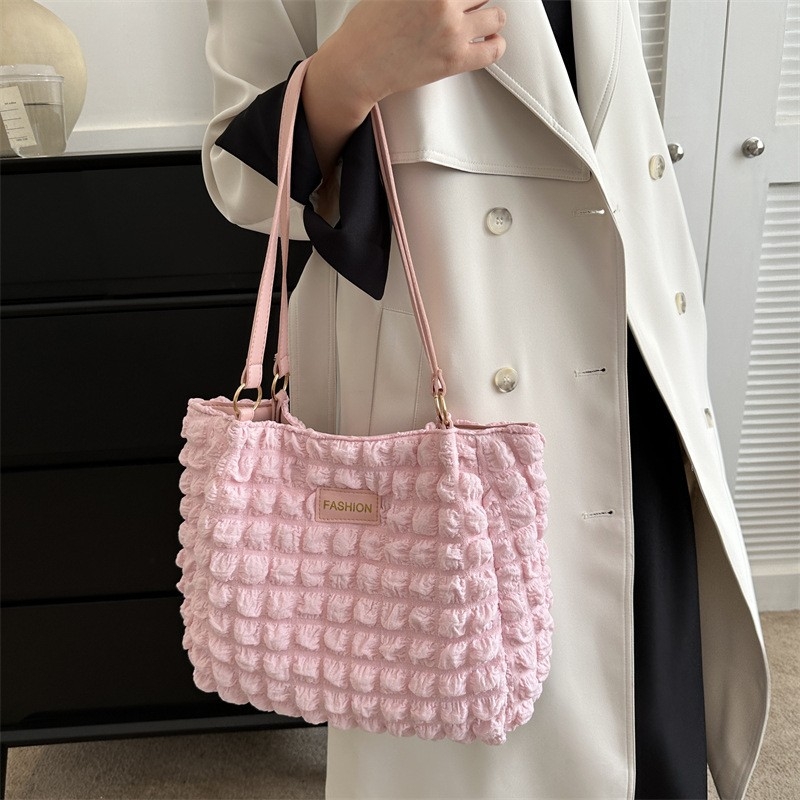 2023 New Fashionable and Popular Bubble Wrinkle Bag for Women, Textured Armpit Tote Bag, Stylish Large Capacity Single Shoulder Bag