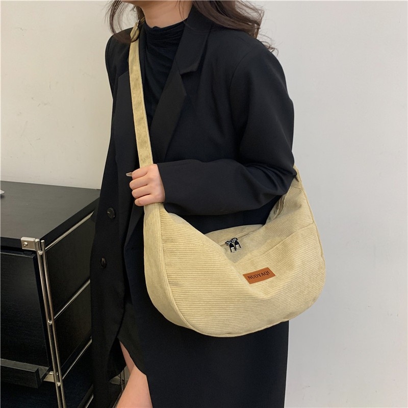 Simple Crossbody Bag for Women 2024 - Fashionable Large Capacity Tote Bag, Autumn New Korean Style Canvas Single-Shoulder Bag