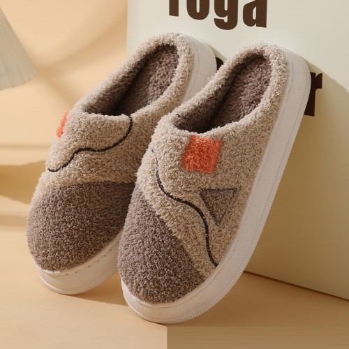 Winter Lovely Bear Women's Slippers, Home Indoor Non-slip Plush Slippers, Thick-Soled Men's Couple Cotton Slippers with Anti-Skid