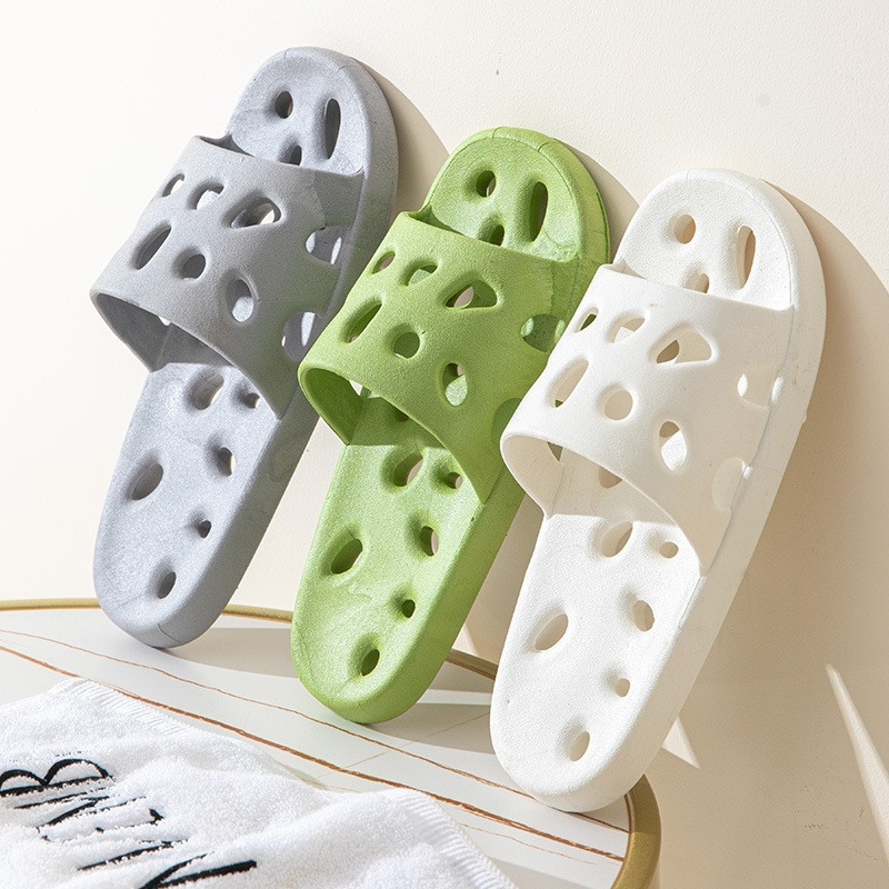 Summer Thick-Soled Bathroom Slippers Men&#039;s Leakproof Non-Slip Wear-Resistant Cool Slippers Bathing Couples Home Lotus Root Shoes Cool Tuo Women