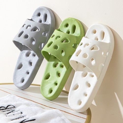 Summer Thick-Soled Bathroom Slippers Men's Leakproof Non-Slip Wear-Resistant Cool Slippers Bathing Couples Home Lotus Root Shoes Cool Tuo Women