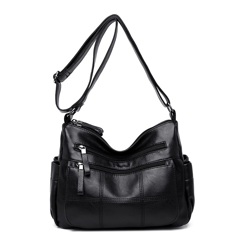 2024 New Fashion Women&#039;s Single Shoulder Bag Soft Leather Middle-Aged and Elderly Mom Bag Casual All-Match Soft Leather Crossbody Bag Wholesale