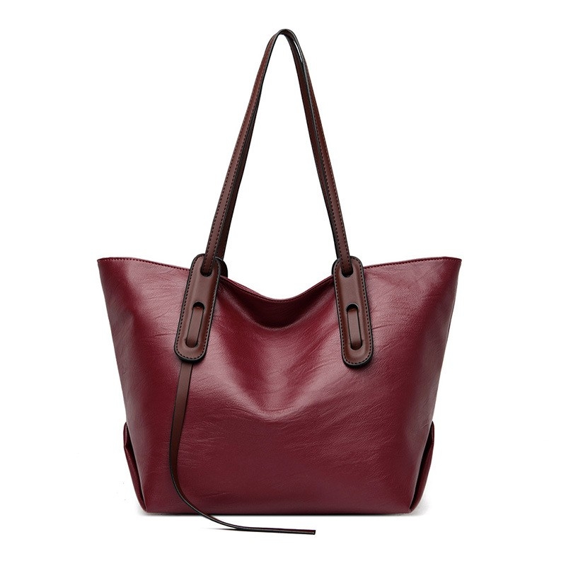 Women&#039;s Tote Bag 2024 New Large Capacity Horizontal Square Elegant Atmosphere Boston Bag, Solid Color, Strapless, PU Tote Bag