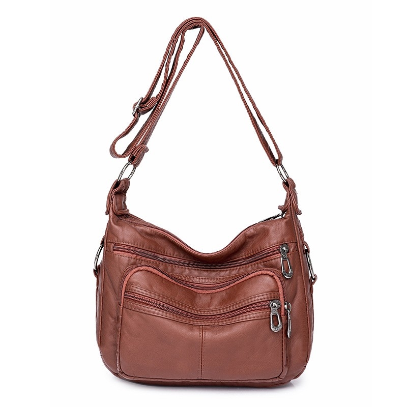 Spring New Korean Trend Mom Bag Middle-Aged Women&#039;s Soft Leather Fashionable Versatile Single Shoulder Crossbody Bag