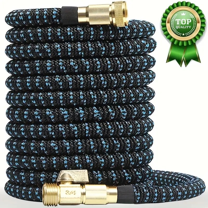 1pc Garden Hose 3/4" Interface 3 Times Telescopic Magic Hose Elastic Garden Watering Hose Rubber Pressure Car Wash Cleaning Nozzle Sprayer Gardening And Lawn Supplies