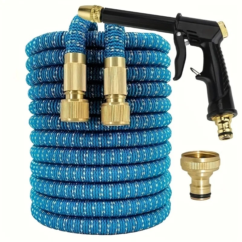 1 Roll, New Retractable Water Hose Car Wash Flowers Magic Hose Magic Water Hose Home Car Wash Garden Hose 3 Times Retractable Spray Gun 17FT、25FT、50FT、75FT、100FT、125FT