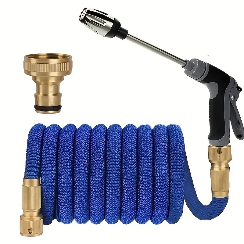 1pc Garden Hose Kit: Expandable, High Pressure, Long Rod & Foam Water Bottle for Car Washing & More!