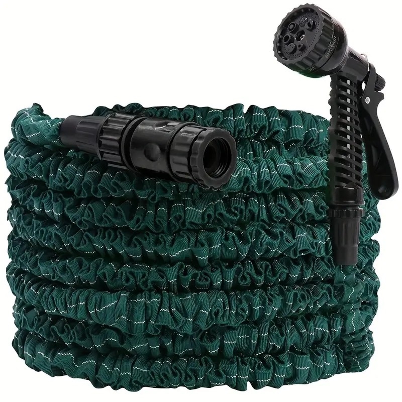 1 Roll, Expandable Garden Hose 100ft Flexible Water Hose 50ft With 7 Pattern Spray Nozzle 3/4"&1/2"Connectors, Retractable Latex Core Kink Free Lightweight Expanding Hose