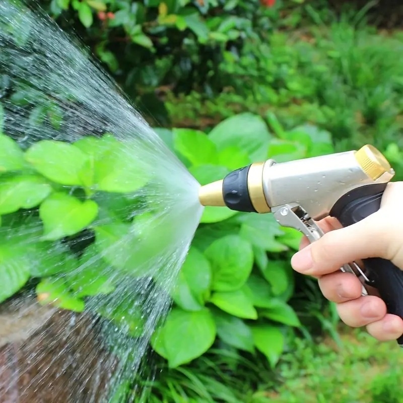 1pc Gardening Flower Watering Gun, Alloy Garden Nozzle, High Pressure Car Wash Water Gun Spray Gun