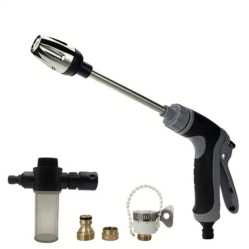 pc Portable High Pressure Water Gun, Car Washer Garden Watering Hose Water Spray Foam Nozzle For Cars, Home, Garden Use