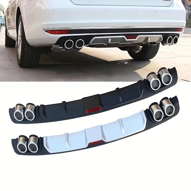 Automotive General Rear Bumper Spoiler Rear Lip Rear Spoiler Modification Four Exit Tail Throat Automotive ABS Spoiler Diffuser 120cm/47.24in