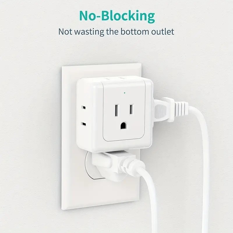 2 Pack Wall Outlet Extender 5 Way Outlet Splitter---MDL: SX560